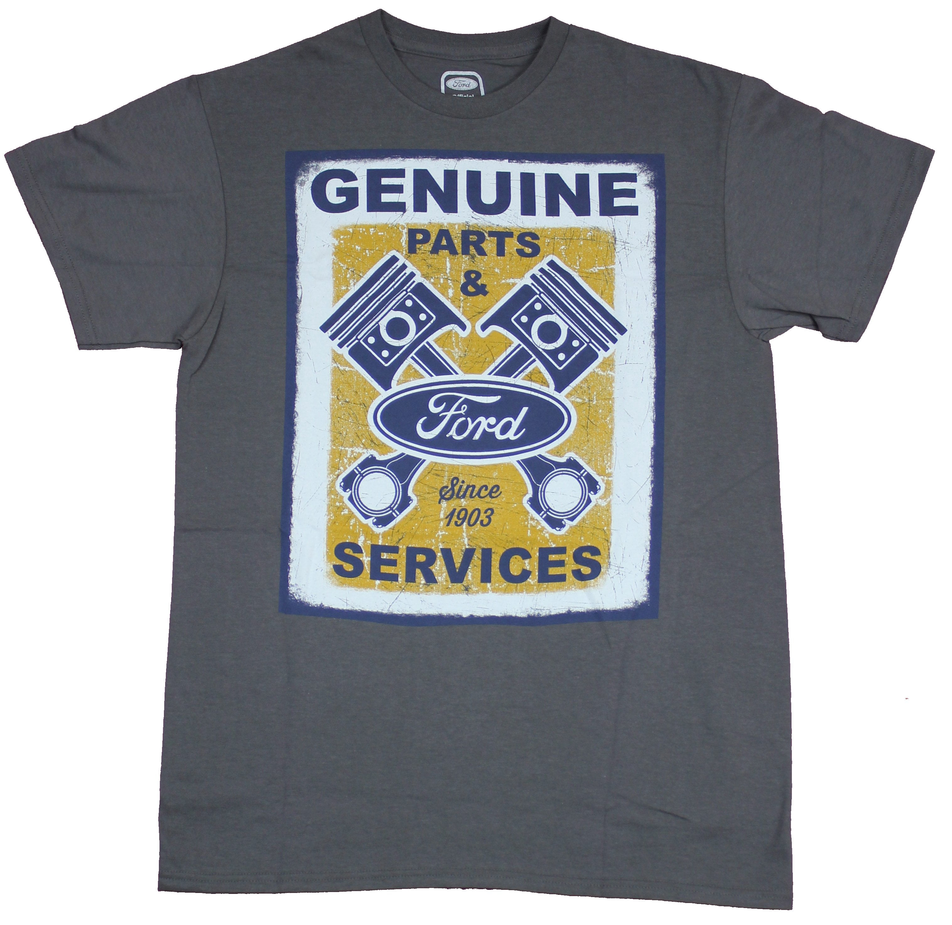 Hybrid Apparel Ford Mens TShirt Parts & Services Pistons Logos