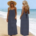 thumbnail image 1 of Ovbmpzd Robes pour Femmes Dos Nu à Rayures Robe Maxi à Bretelles Spaghetti Vacances Robe d'Été pour Dames à Nouer dans le Dos TTG, 1 of 9