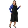 thumbnail image 3 of DARING DIVA Plus Size Mesh Crop Long Sleeve Sheer Bolero Shrug Top 1X Royal Blue, 3 of 6
