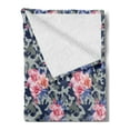 thumbnail image 2 of Camo Soft Flannel Fleece Throw Blanket, Victorian Theme Pink Retro Design Roses Urban Fashion Nature Feminine, Cozy Plush for Indoor and Outdoor Use, 50" x 70", Violet Blue Sage Green, by Ambesonne, 2 of 5
