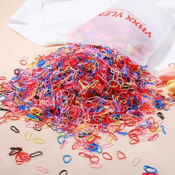 500/1000/2000 Uds. Banda de goma desechable colorida para niñas, lazos para el cabello, diadema, coleteros para niños, bandas, accesorios para el cabello para niños