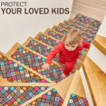 thumbnail image 2 of Non Slip Carpet Stair Treads for Wooden Steps Indoor, 4 Pack Bohemia Stair Runners Covers Staircase Step Rugs Stair Mats for Kids Elders and Dog, 2 of 6