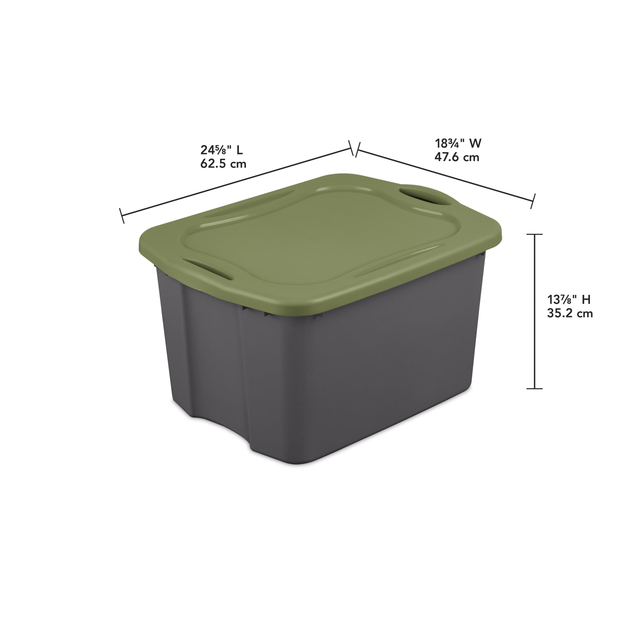 (2 pack) Sterilite EZ Carry 17.5 Gallon Large Storage Bin, Clear Plastic Storage Container with Full-Grip Handles, Gray