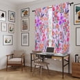 thumbnail image 5 of Spring Floral Kitchen Curtain for Berdoom Living Room Cafe 72 Inch Length, Retro Watercolor Flowers Leaves Plants Purple Tiers Curtains Light Filtering Drapes Window Treatment 2 Panels 52"Wx72"L, 5 of 8