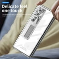 thumbnail image 5 of Dteck Hinge Protection Case for Samsung Galaxy Z Fold 4 with S Pen Fold Edition, Z Fold 4 Case S Pen Holder Transparent Plating PC Bulit -in Front Glass Kickstand All-Inclusive Case,Silver, 5 of 7