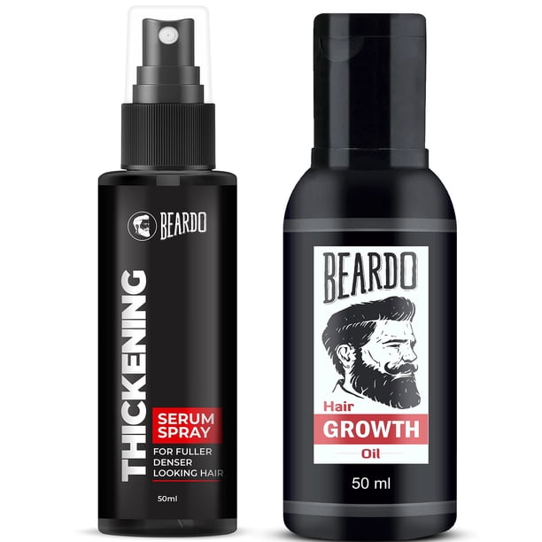 Beardo Beard & Hair Growth Oil (50ml) and Thickening Serum Spray (50ml