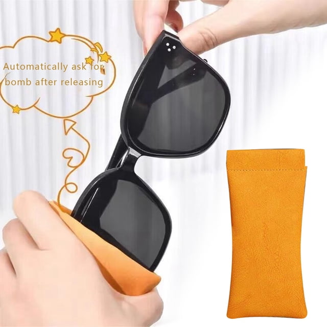 Xuewenshw Sac à Lunettes Type Shrapnel Sac de Rangement pour Lunettes de Soleil Fermeture Automatique Sac à Lunettes Portable Tapis à Rouleau avec Mesures