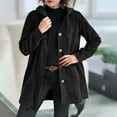 thumbnail image 3 of Gfyviroh Women's Ribbed Hooded Jackets Corduroy Button Open Front Long Sleeve Casual Coats Loose Plus Size Pockets Outerwear, 3 of 9