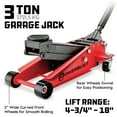 thumbnail image 2 of Powerbuilt 6000 Lb (3 Ton) Heavy Duty Fast Lift Garage Jack - 620588, 2 of 7