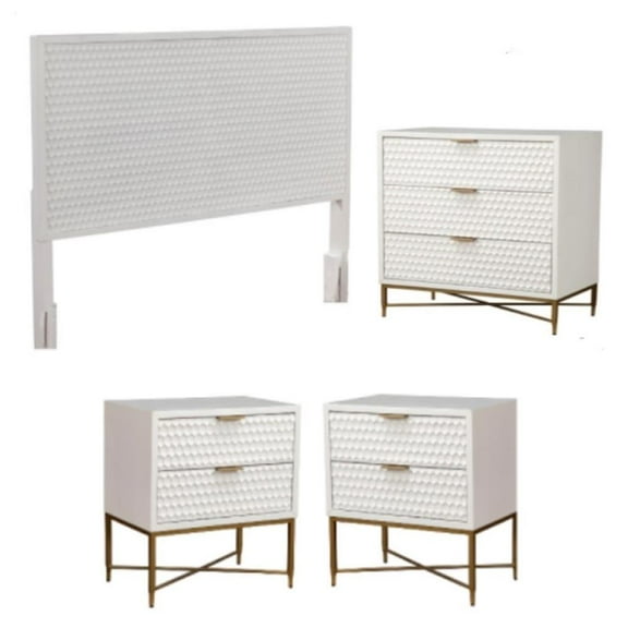 Home Square 4 Piece Set with Nightstand California King Headboard & Accent Chest
