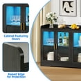 thumbnail image 4 of DEXTRUS Sideboard with LED Light & Doors, Modern Wood Acrylic Glass Storage Cabinet for Kitchen, Dinning Room, Living Room, Black, 4 of 8
