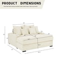 thumbnail image 2 of Roundhill Furniture Gaviella Wide Wale Corduroy Oversized Multi-Functional Chaise Lounge, White, 2 of 13