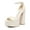 BEIGE-PAT, variant on High Heels Chunky Block Platform Heels for Women Ankle Strap Sexy Open Square Toe Heels Dressy Pumps Sandals
