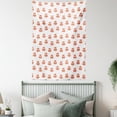 thumbnail image 4 of Fox Tapestry, Cute Sleeping Animals Pattern on Heats and Leaves Background Vintage Inspirations, Wall Hanging for Bedroom Living Room Dorm Decor, 40W X 60L Inches, Coral Beige, by Ambesonne, 4 of 5