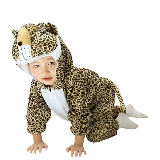 Rhuody Grenouillères pour Garçons à Manches Longues, Barboteuse Animale pour Performance, Scène, Jeu, Tenue de Fête, Girafe, Poussin, Tigre, Singe, Combinaison à Col Rond Assortie pour la Famille, Vêtements Tendance, Gris4 4-5 Ans