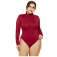 thumbnail image 2 of YOTMKGDO Body Suit Tights for Women Women's Base Coat Solid Color High Collar Long Sleeve Triangle Bodysuit Jumpsuit Turtleneck Shirt Women, Sizes XL-5XL, 2 of 8