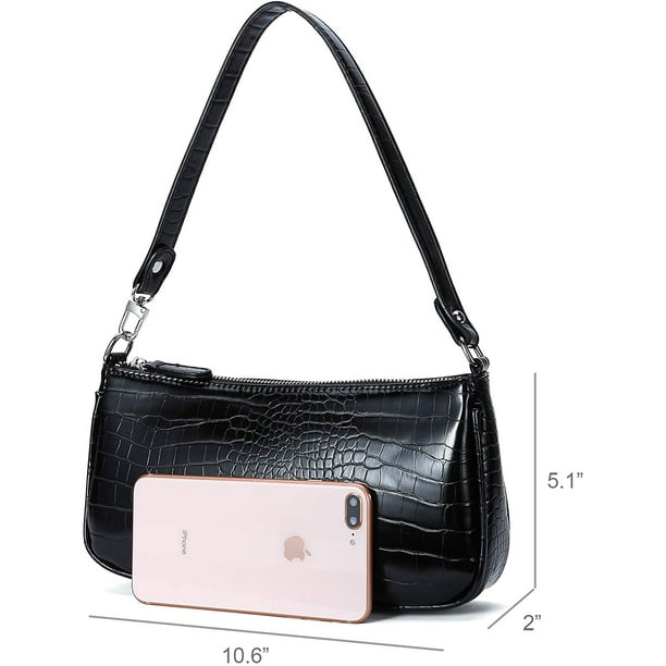 Black croc mini bag hot sale