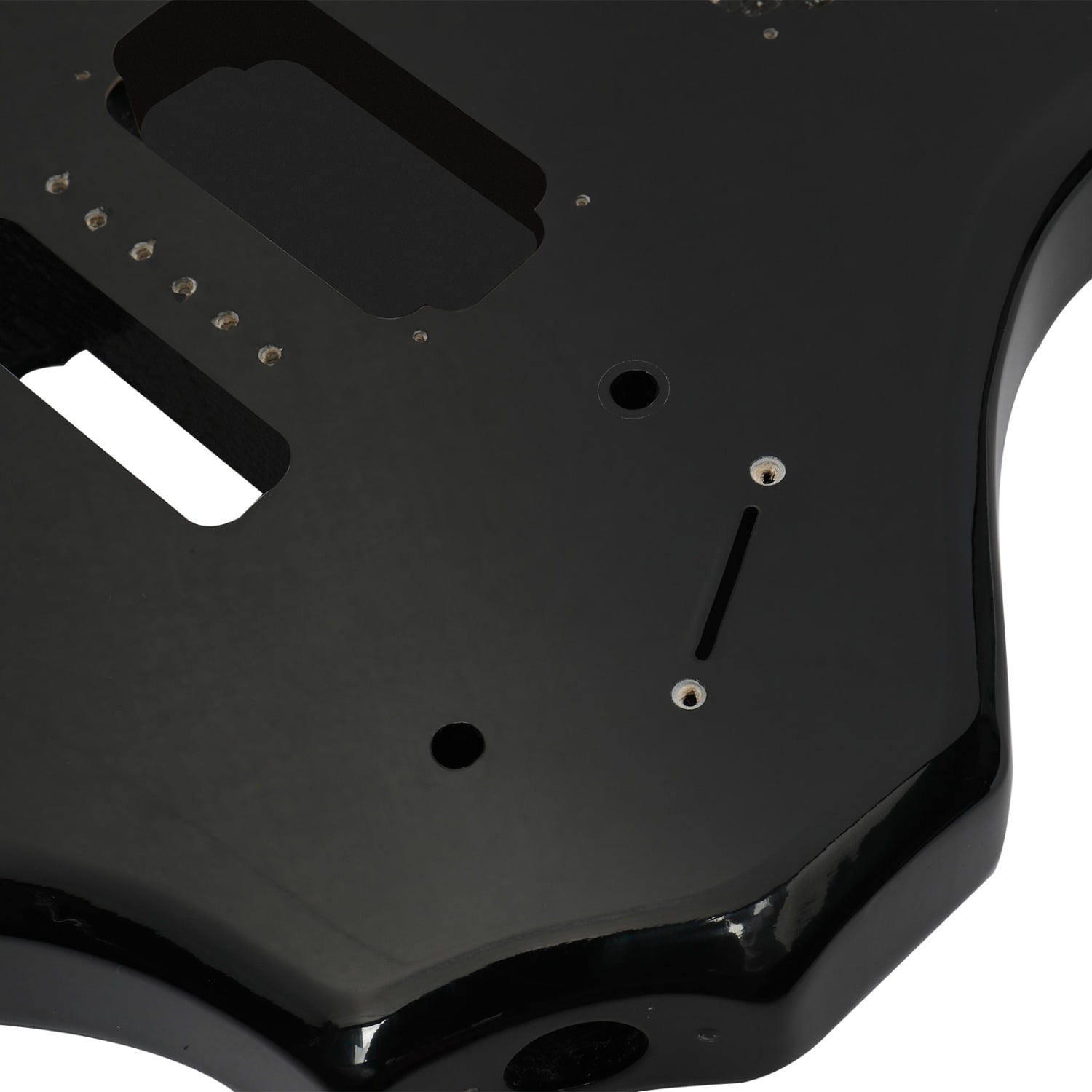 DIY 6 String Flame Shaped Style HSH Electric Guitar Kits with Mahogany Body, Maple Neck and Accessories Black