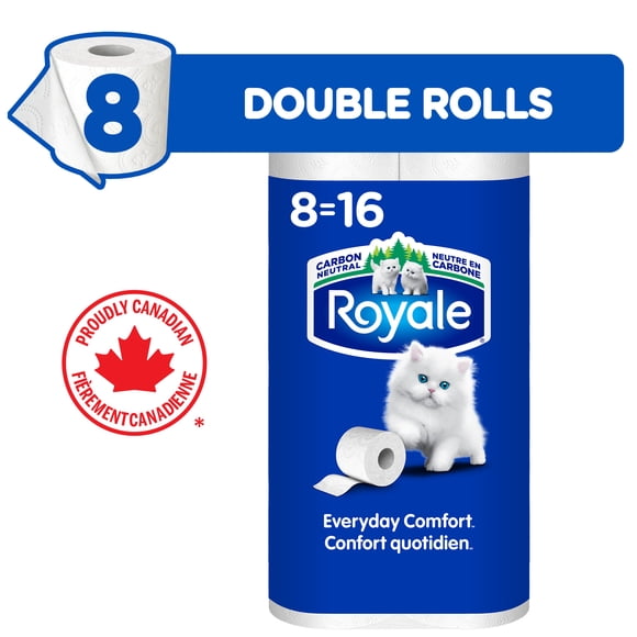Royale Everyday Comfort, 2 Ply Toilet Paper, 8 Equal 16 Bathroom Tissue Rolls