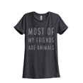 thumbnail image 1 of Thread Tank Most Of My Friends Are Animals Women's Fashion Relaxed Crewneck T-Shirt Tee Charcoal Small, 1 of 5