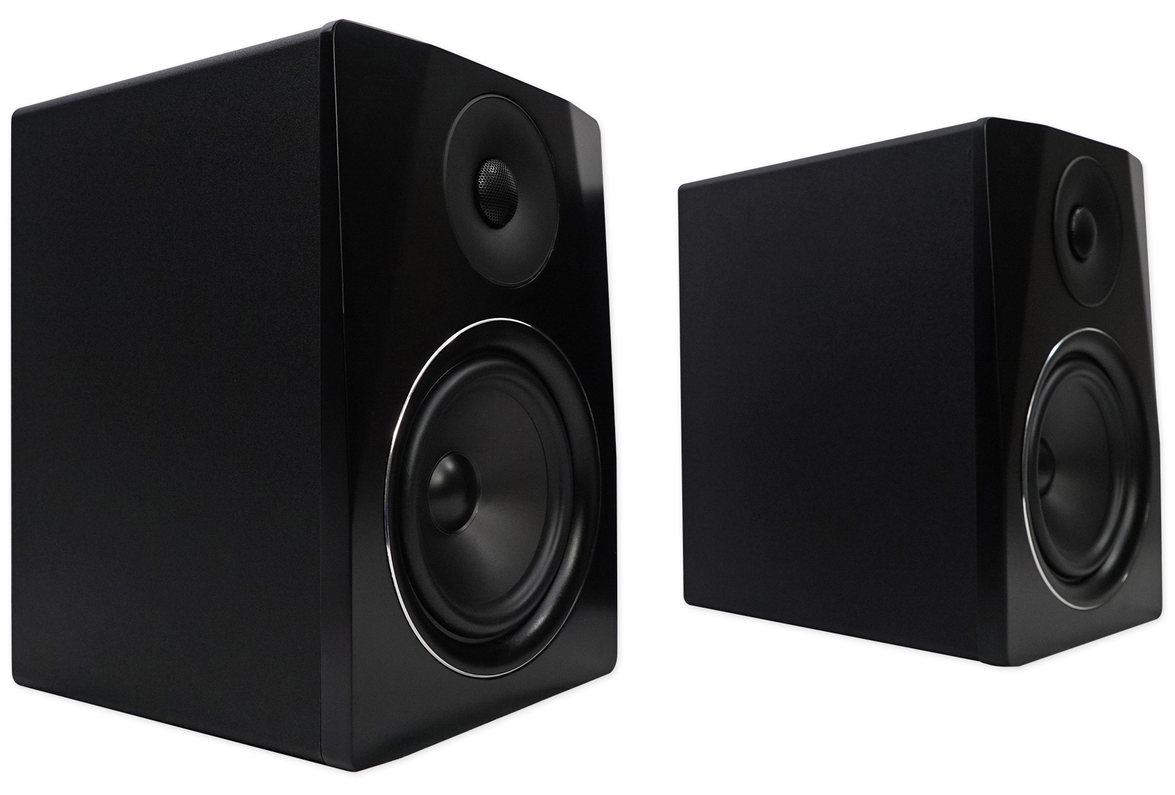 (2) Rockville APM6B 6.5" Powered Studio Monitor Speakers+Swivel Wall Brackets