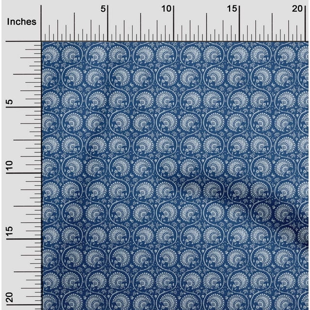 oneOone Tissu Popeline de Coton Feuilles & Imprimé Floral Bloc Tissu BTY 56 Pouces de Large