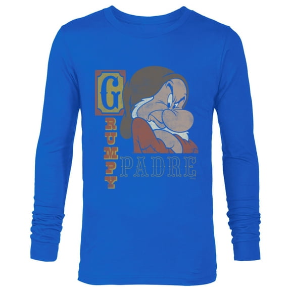 Disney Snow White and the Seven Dwarfs Grumpy Padre - Long Sleeve T-Shirt for Men - Customized-Navy