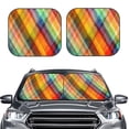 thumbnail image 2 of Daiia Abstract Watercolors Tartan 2PCS Car Windshield Sun Shade, Foldable Sun Shield for Car Front Window, Auto Sun Blocker Visor Protector Universal for Truck SUV Pickup-Large, 2 of 7