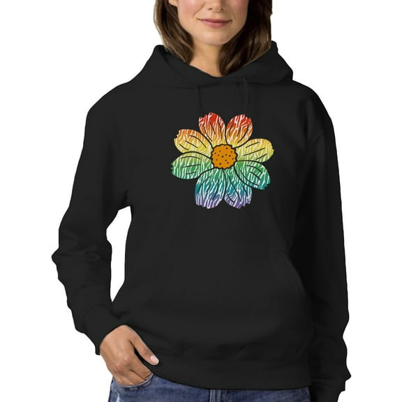 Colorfull Flower Icon Women Hoodie, Female Small