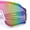 White - Purple Mirror, variant on Boys Color Mirror 80s Paint Splatter Print Plastic Rimless Shield Sport Sunglasses Blue - Navy Mirror