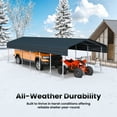 thumbnail image 3 of YOKWOK 30'x14' Heavy Duty Metal Carport with Reinforced Frame and Roof for All-Weather, Outdoor Galvanized Car Port with Enhanced Base for Car, Boats, Gray, 3 of 8
