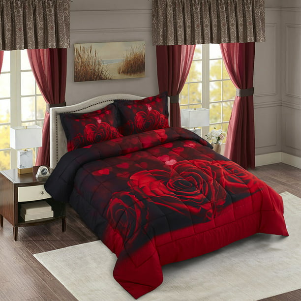 3d Bedding Set 3 Piece Queen Size, Mens Queen Bed Comforter Set