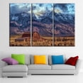 thumbnail image 5 of TISHIRON 3PCS Framed Canvas Wall Art Set,60"x40" Country Cabin Landscape Canvas Art Decor, 5 of 7