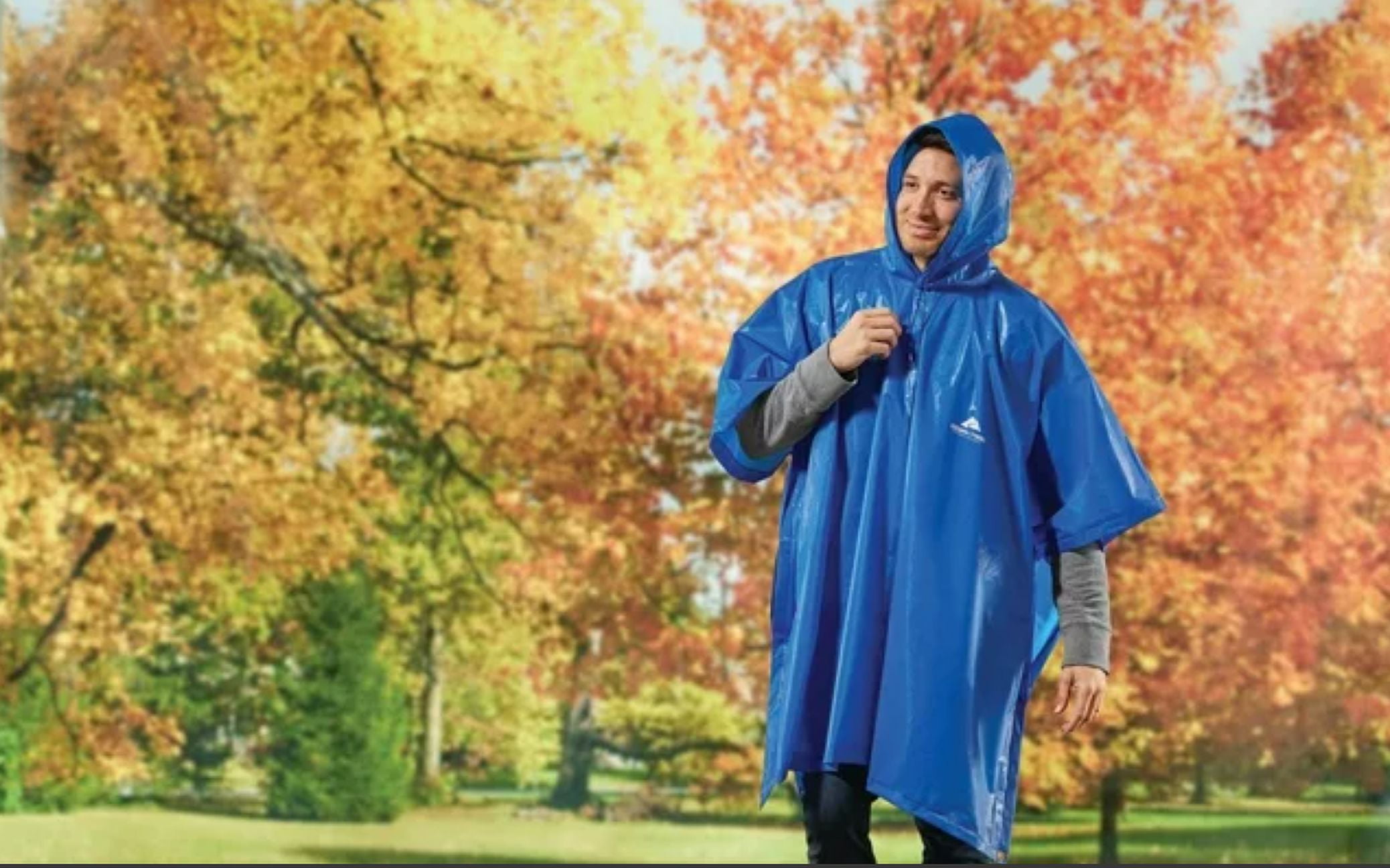 Ozark Trail PE&EVA 3/4 Sleeve Waterproof Long Poncho Raincoat for Adults