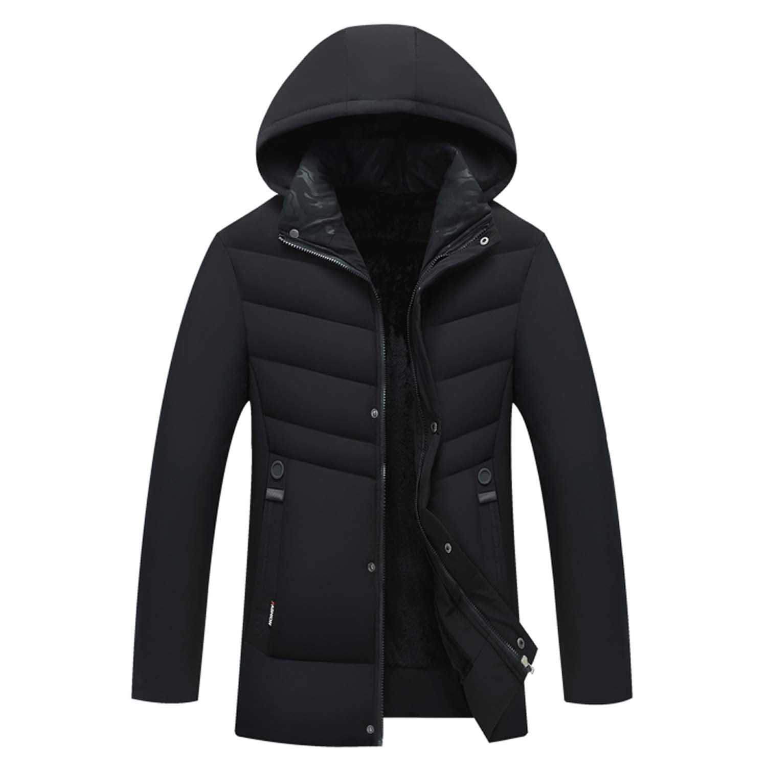 4THSEASON Men Winter Padded Work Coat Windproof Warm Jacket with Zipper ...