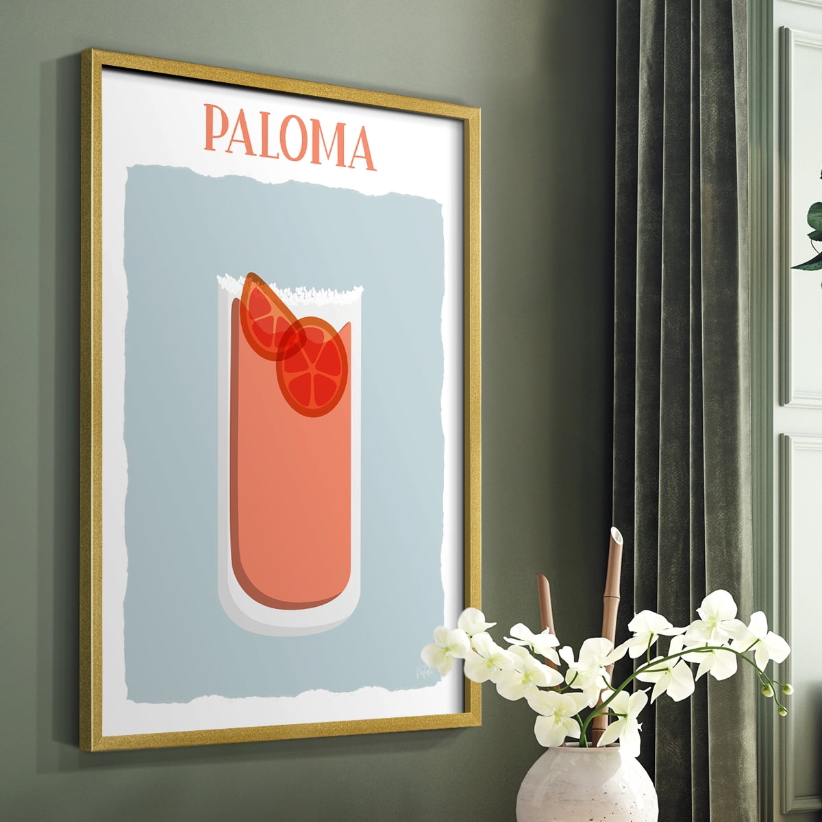 Paloma in Gold Solid Wood 8 x 10 Framed Print