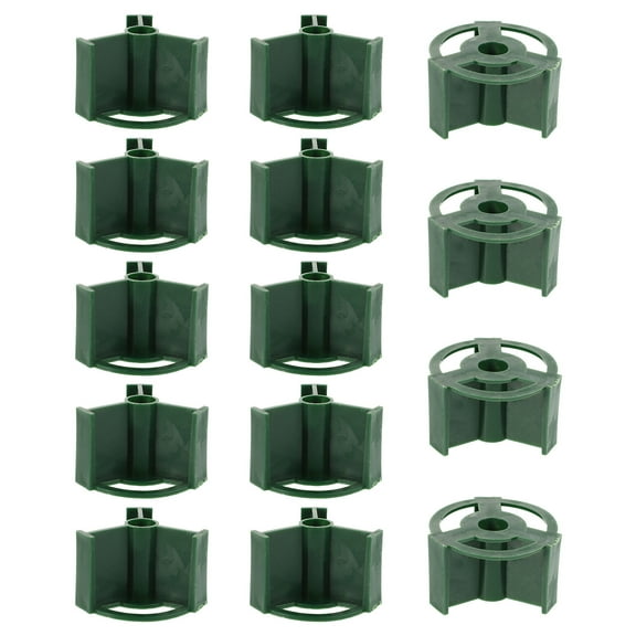 Amosfun 20Pcs Cemetery Grave Vase Inserts Dark Green Plastic Floral Holders for Memorial Flowers