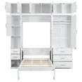 thumbnail image 5 of Twin Size Murphy Bed with Lockers and Wardrobes(White), 5 of 11