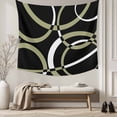 thumbnail image 5 of Black Geometric Small Tapestry for Bedroom Wall Hanging Tapestry, Modern Sage Green White Striped Art Ceiling Backdrop Tapestries Poster Blanket Wall Decor for Teens Room Living Room Dorm 23" x 28", 5 of 8