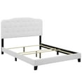 thumbnail image 2 of Modern Contemporary Urban Design Bedroom King Size Platform Bed Frame, Fabric, White, Box Spring Required, 2 of 5