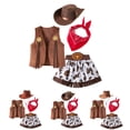 thumbnail image 2 of ANINEO Cowboy Clothes For Girls Elegant Style 4 Piece Outfit With Hat Birthday Party Christmas Halloween Dress Up Clothing for Child, 2 of 9