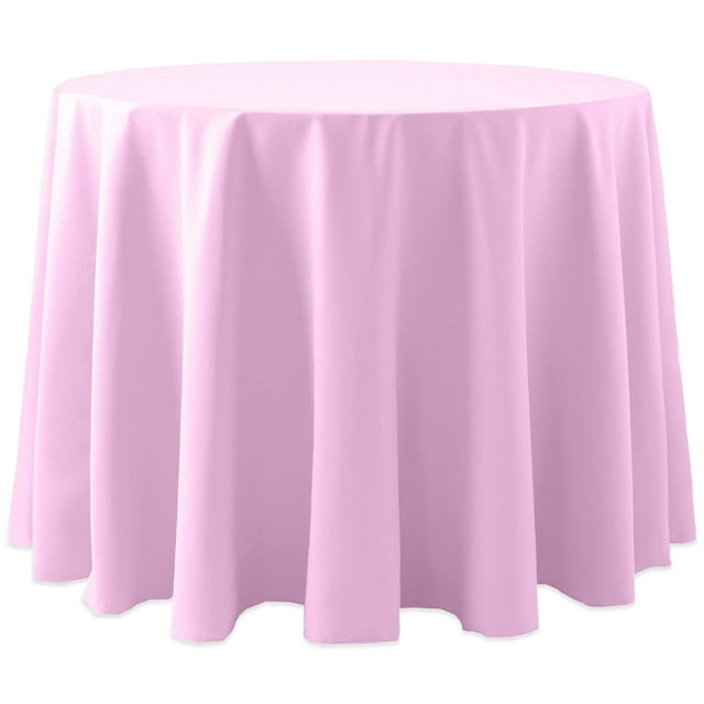 Ultimate Textile (5 Pack) Cotton-feel 120-Inch Round Tablecloth - for Wedding and Banquet, Hotel or Home Fine Dining use, Light Pink
