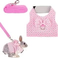 thumbnail image 2 of Rabbit Harness Leash, Adjustable Bunny Harness Leash Cute Vest Harness for Rabbit Ferret Bunny Kitten Guinea Pig Walking, 2 of 7