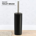 thumbnail image 3 of Square Black Metal Toilet Brush and Holder - Modern Bathroom Cleaning Tool with Sturdy Handle, Splash Guard, Removable Inner Protection, Contemporary Style - Fits Minimalist Decor, 3 of 8