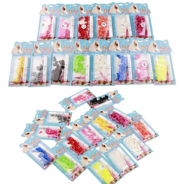 Zecatl 100pcs Dog Nail Caps Soft Claw Covers Nail Caps For Pet Dog Pup Puppy Paws Home Kit 5 Random With Glue Tips And Instruction 5 Random Colors