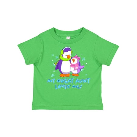 

Inktastic My Great Aunt Loves Me! Cute Penguins Gift Toddler Toddler Girl T-Shirt