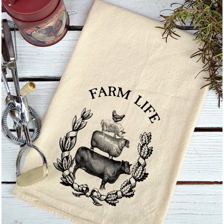 Farmhouse Natural Flour Sack Farm Life Country Kitchen Towel Farmhouse Natural Flour Sack Farm Life Country Kitchen Towel