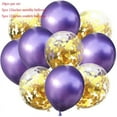 thumbnail image 1 of Nvzi 50 globos de confeti morado oscuro y dorado, globos de fiesta de cumpleaños premium de 12 pulgadas, globos a granel para despedida de soltera, decoración de fiesta de graduación, 1 of 4