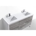 thumbnail image 4 of Kubebath 60″ Double Sink Ash Gray Modern Bathroom Vanity with White Quartz Counter-Top, 4 of 6