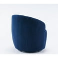 thumbnail image 3 of Xukmct Fabric Armchair Club Chair with Metal Base, Swivel Accent Chair for Home, Office, Living Room, Bedroom, Dark Blue, 3 of 8